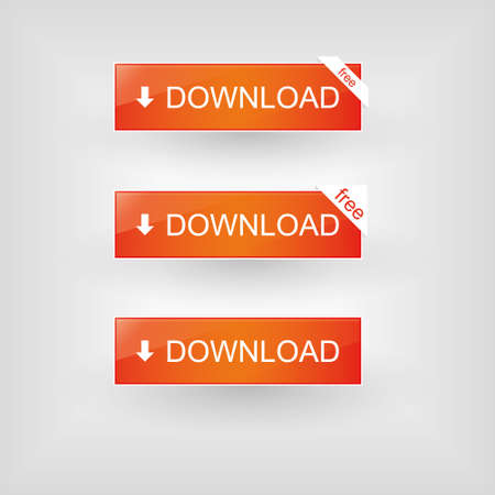orange download buttonsのイラスト素材