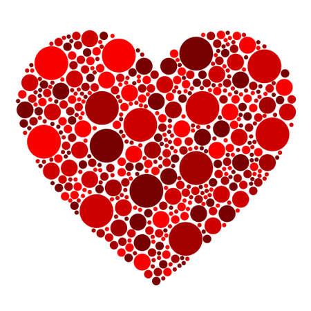 red dots heartのイラスト素材
