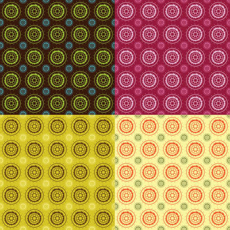 set of four seamless patternsのイラスト素材