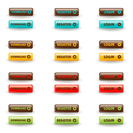 download, register and login buttonsのイラスト素材