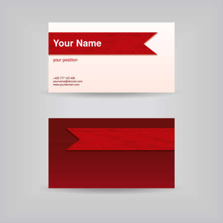 business card with ribbonのイラスト素材
