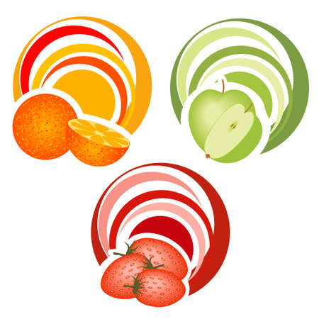 fruits with decorationのイラスト素材