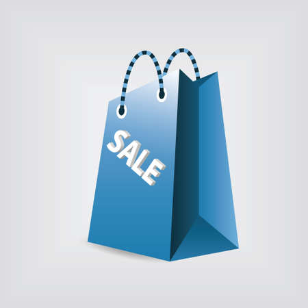blue shopping bagのイラスト素材