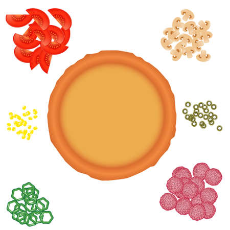 pizza ingredientsのイラスト素材