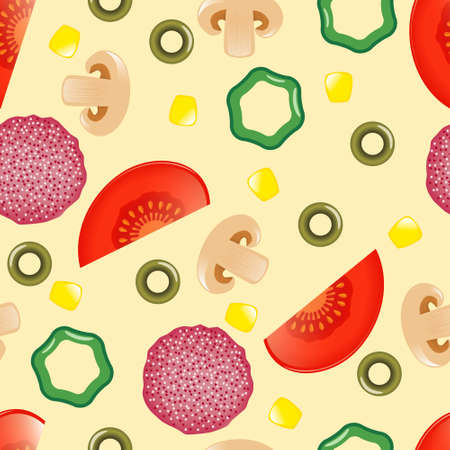 pizza seamless patternのイラスト素材