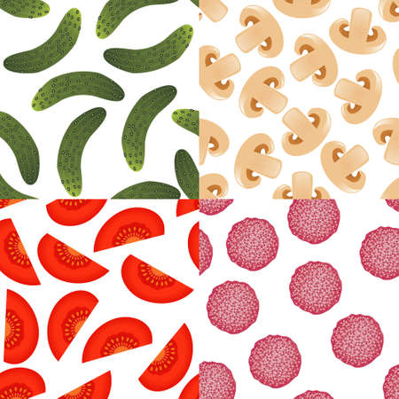 foods seamless patternsのイラスト素材