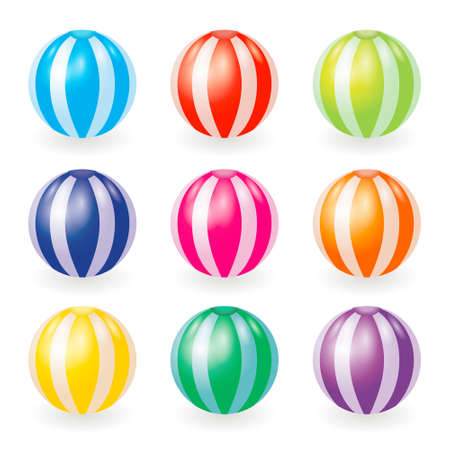 set of summer balloons in deferent colorsのイラスト素材