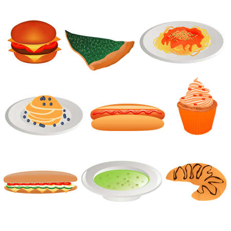 collection of different foodsのイラスト素材