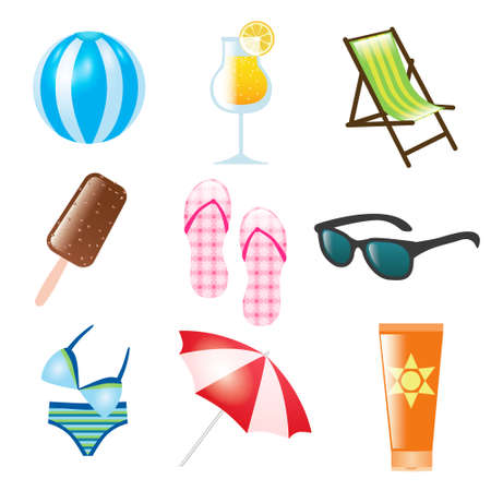 summer iconsのイラスト素材