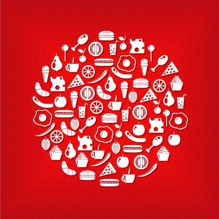 food icons in circleのイラスト素材