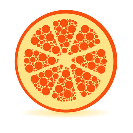 slice of dots orange, white backgroundのイラスト素材