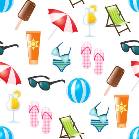 summer seamless patternのイラスト素材