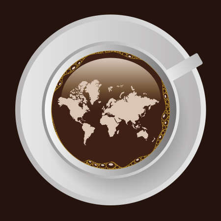 cup of coffe with mapのイラスト素材