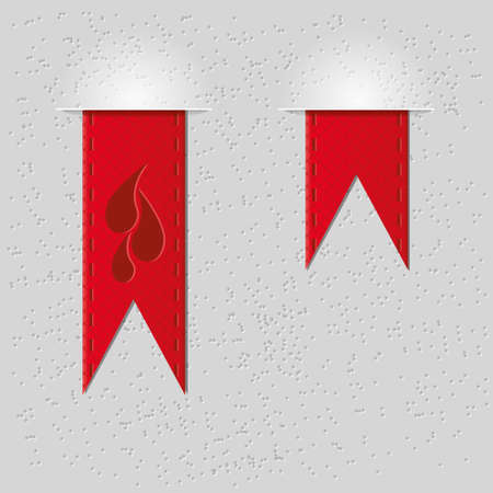 two vertical red ribbonsのイラスト素材
