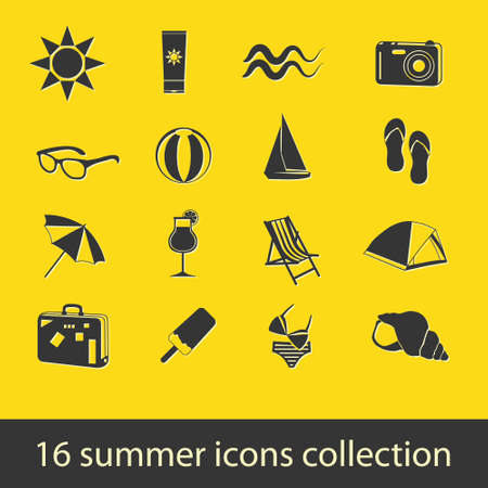 summer icons collectionのイラスト素材