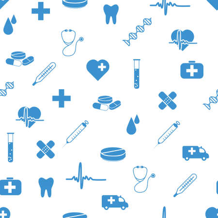 medical icons seamless patternのイラスト素材