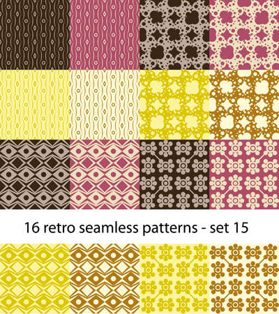 retro seamless patterns collection - set 15のイラスト素材