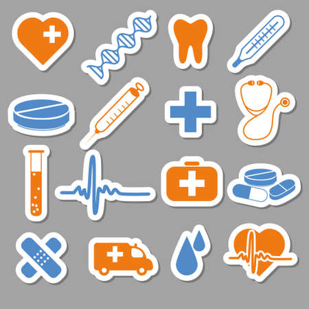 medical stickersのイラスト素材
