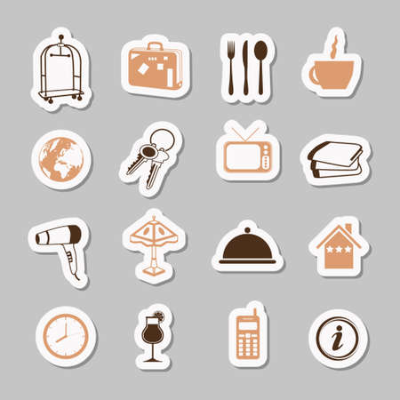 hotel stickersのイラスト素材