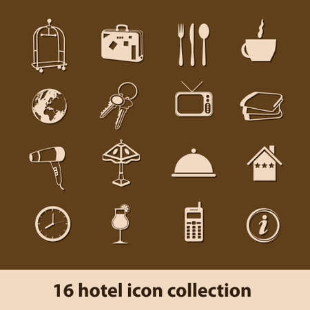 16 hotel icons collectionのイラスト素材