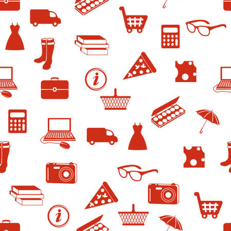 shopping seamless patternのイラスト素材