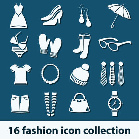 16 fashion icon collectionのイラスト素材