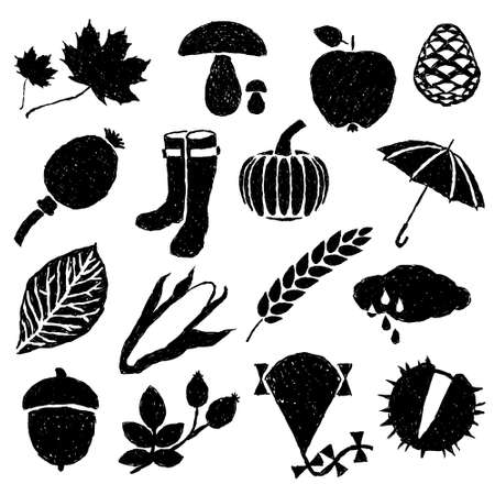 doodle autumn imagesのイラスト素材