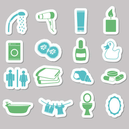 bathroom stickersのイラスト素材