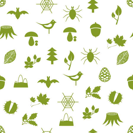 seamless forest patternのイラスト素材