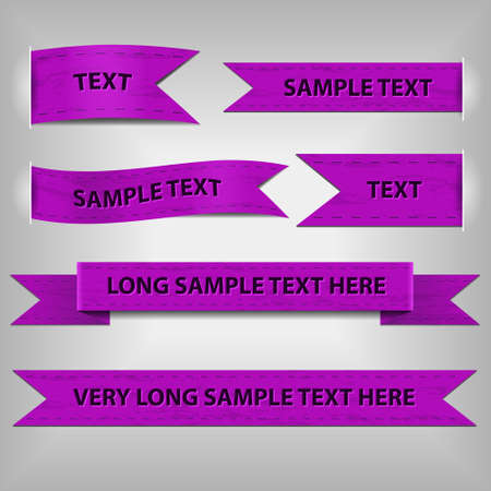 violet ribbons with sample textのイラスト素材