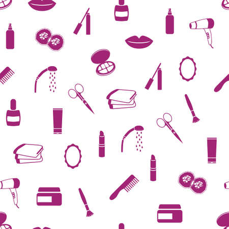 seamless cosmetics patternのイラスト素材