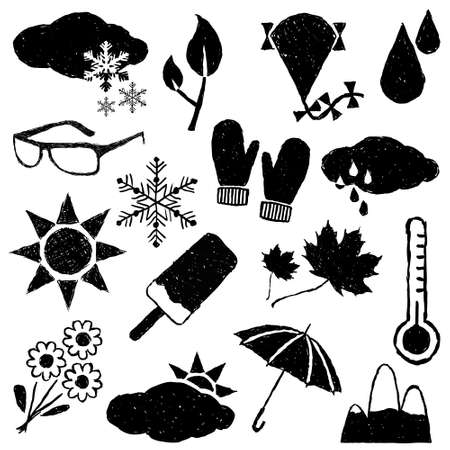 doodle weather imagesのイラスト素材