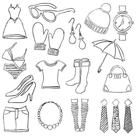 doodle fashion imagesのイラスト素材