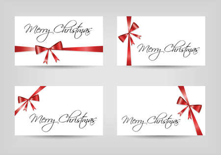 card with ribbon collectionのイラスト素材