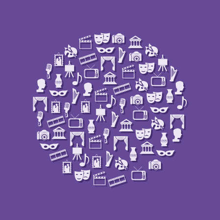 culture icons in circleのイラスト素材