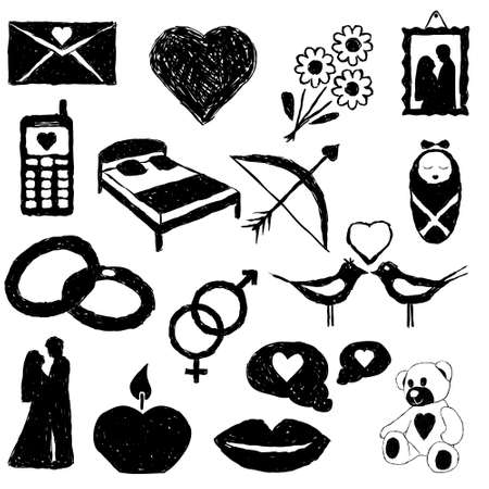 doodle love imagesのイラスト素材