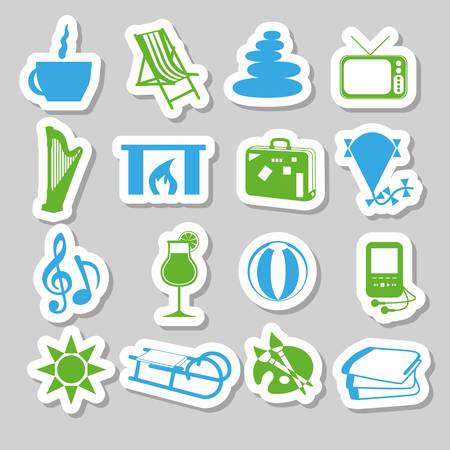 relax stickersのイラスト素材
