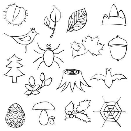 forest doodle imagesのイラスト素材