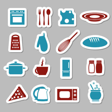 kitchen stickersのイラスト素材