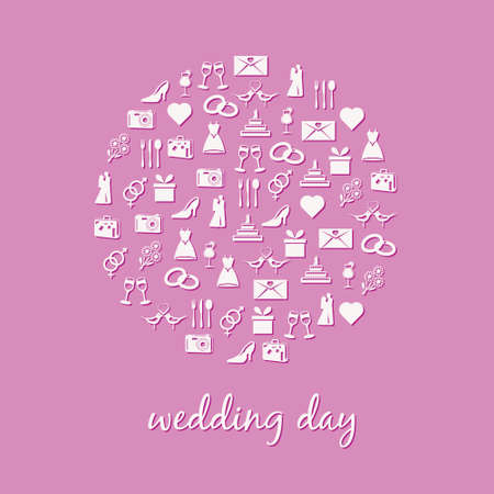 wedding icon in circleのイラスト素材