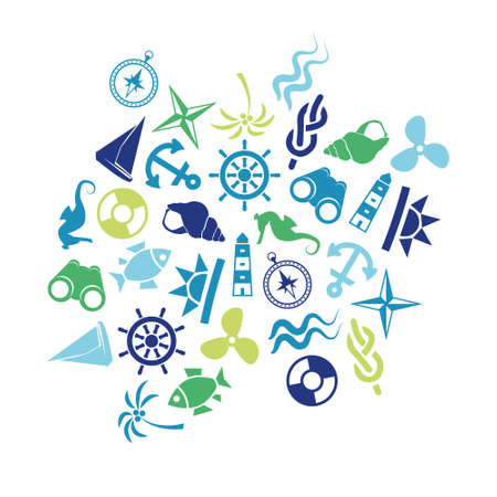 marine iconsのイラスト素材