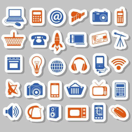 modern technology stickersのイラスト素材