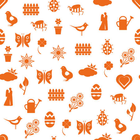 spring seamless patternのイラスト素材