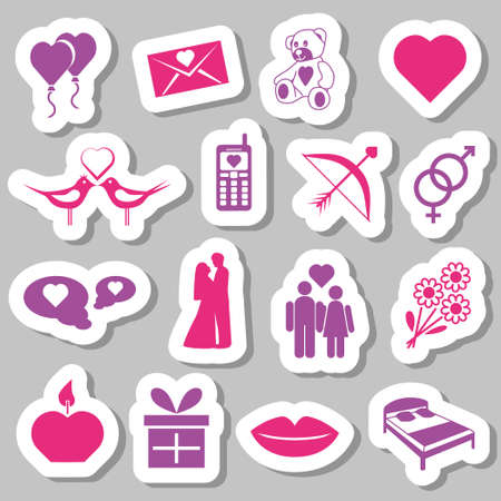 valentine stickersのイラスト素材