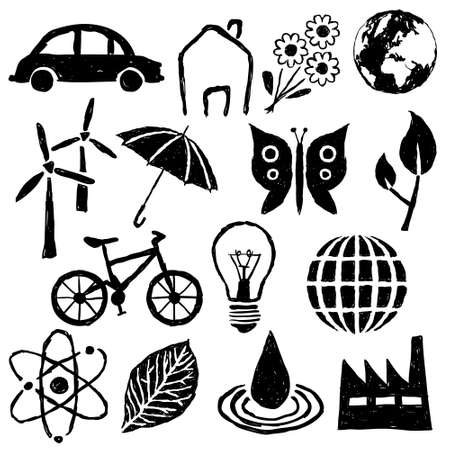 environment doodle imagesのイラスト素材