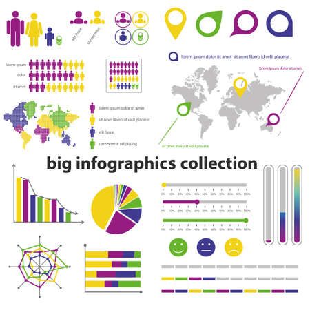 infographics collectionのイラスト素材