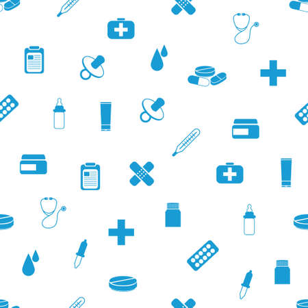 pharmacy seamless patternのイラスト素材