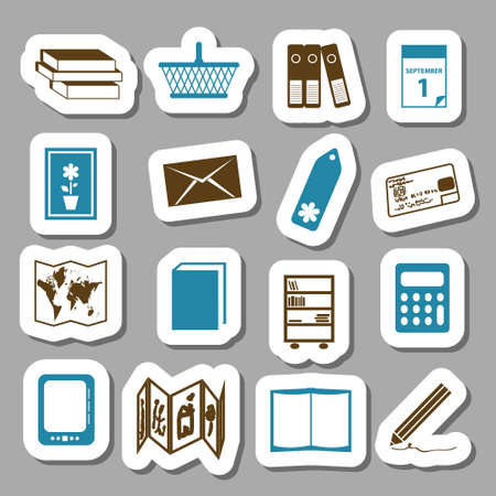 bookshop stickersのイラスト素材