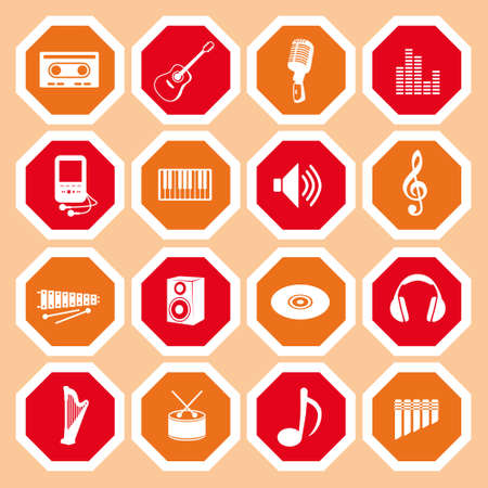music icon collectionのイラスト素材