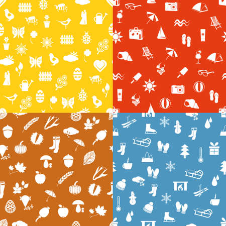 seamless season patternsのイラスト素材